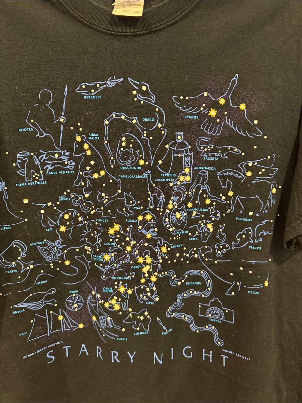 Glow in the dark “Starry Night” Tee Shirt. (Unisex) Sz Men’s Large - Picture 2 of 6